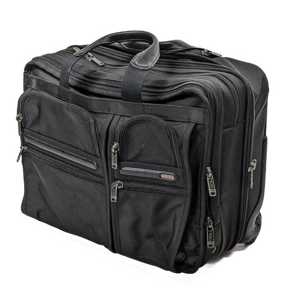 TUMI $900 Ballistic Alpha Deluxe Rolling Expandable Dual Laptop Luggage - Picture 1 of 16
